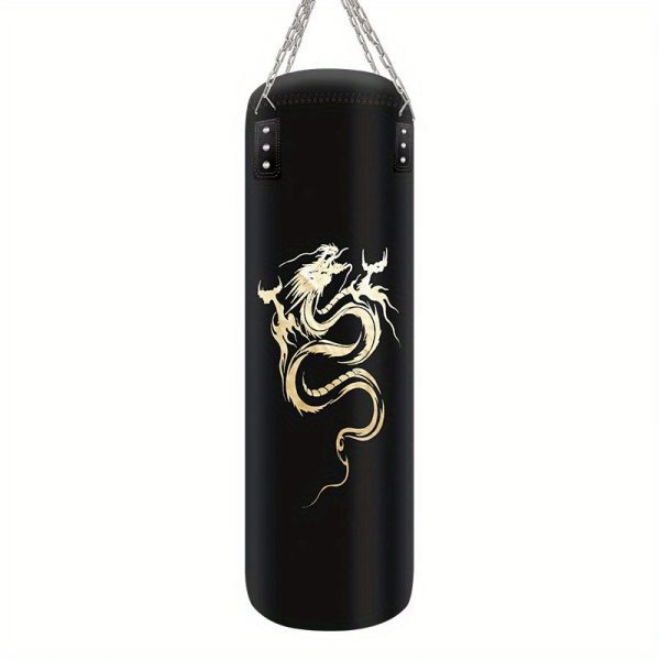 1pc/1set Boxing Punching Bag, Pu Unfilled Hanging Sandbags For Sanda Taekwondo Kicking Training, Punching Bag With Metal Chain Hook For Fitness