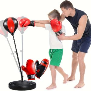 Adjustable Punching Bag With Stand 40.55 inch With Boxing Gloves For Boys And Girls Sports Toy Christmas, Halloween Gift