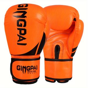 GINGPAI Boxing Gloves for Men and Women - Versatile for Training, Sparring, Muay Thai, MMA - Durable PU Fabric, Secure Hook and Loop Closure - Professional Punching Bag Gloves