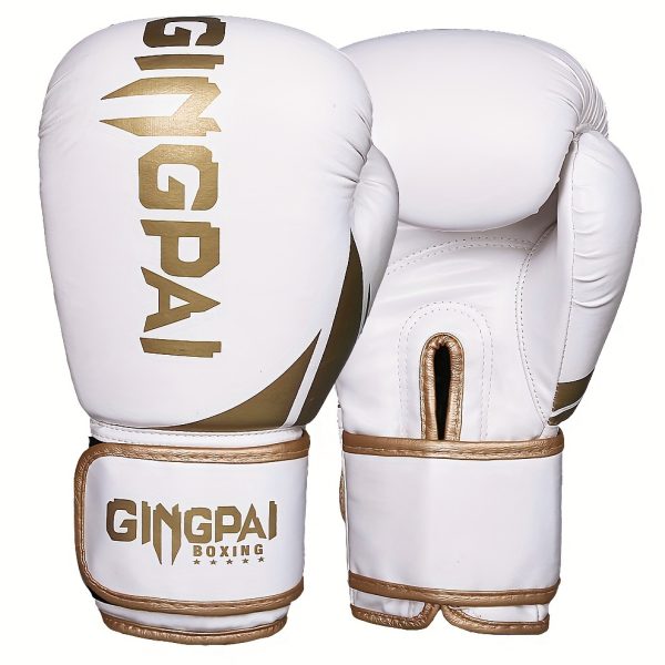 GINGPAI Boxing Gloves - Professional Sparring Heavy Bag Gloves with Hook and Loop Closure for Muay Thai, MMA, Kickboxing, and Combat Sports Training - Unisex PU Fabric Material